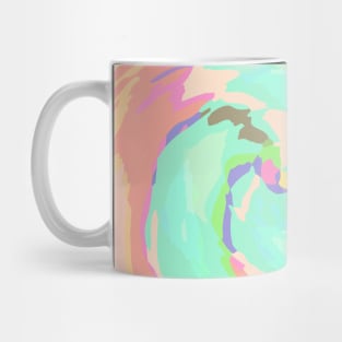 Twirl of Crystal Lines Of Pastel Orange and Green Mug